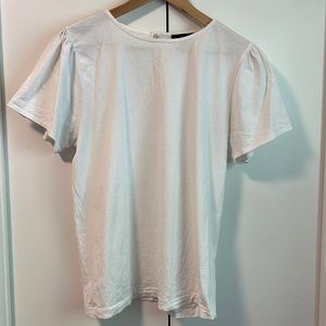 J. Crew Puff Sleeve Tee - White Size M